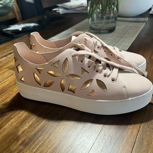 Michael Kors Mimi Leather Sneakers*metallic and pink